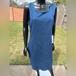 Iris denim Blue Sleeveless Dress